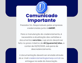 COMUNICADO IMPORTANTE ÀS EMPRESAS CREDENCIADAS