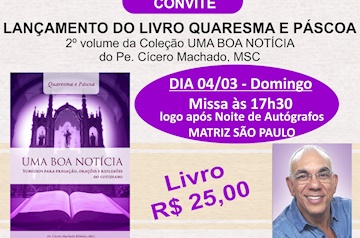 Padre Cícero Machado lançará 2º volume da coleção "Uma Boa Notícia" 