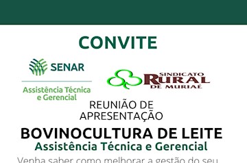 Bovinocultura de leite: Senar e Sindicato Rural convidam para reunião todos os interessados na área