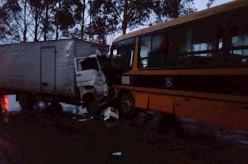 Acidente com ônibus escolar deixa vários feridos em rodovia entre Fervedouro e Carangola