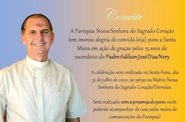 Padre Adilson celebra 15 anos de sacerdócio