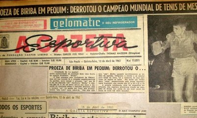 Feito de Biriba contra chinês no Mundial de Tênis de Mesa completa 60 anos