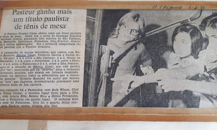 Reprodução do jornal "A Tribuna", de fevereiro de