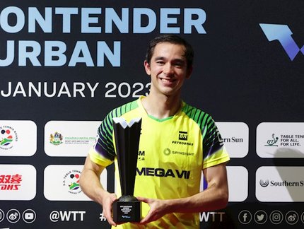 Hugo Calderano volta ao Top 6 após título do WTT de Durban