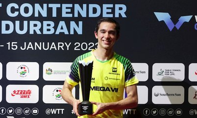 Hugo Calderano volta ao Top 6 após título do WTT de Durban