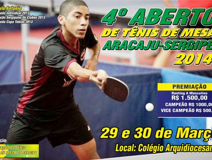 Inscrições para o Aberto de Aracaju terminam na próxima quarta-feira