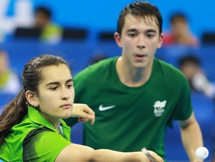 Hugo Calderano acaba eliminado nas duplas mistas dos Jogos da Juventude