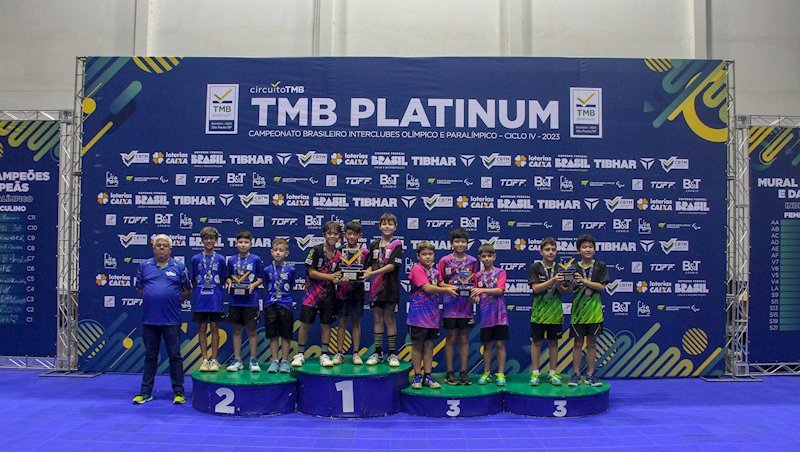O pódio da categoria Sub-11 masculino (Foto: José 
