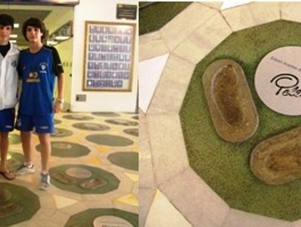 MENINOS DO SANTOS VISITAM A CALÇADA DA FAMA DO MARACANÃ