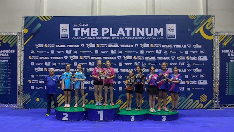 O pódio da categoria Sub-13 feminino (Foto: José B
