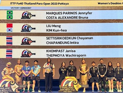 Jennyfer Parinos e Bruna Alexandre garantem mais um ouro e Brasil encerra participação no Aberto Paralímpico Fa40 da Tailândia com 13 medalhas