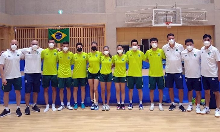 Seleção Brasileira reunida em Hamamatsu, antes da 