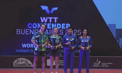 Hugo Calderano e Bruna Takahashi conquistam primeiro ouro como dupla no WTT Contender Buenos Aires