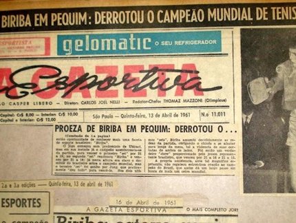 Feito de Biriba contra chinês no Mundial de Tênis de Mesa completa 60 anos
