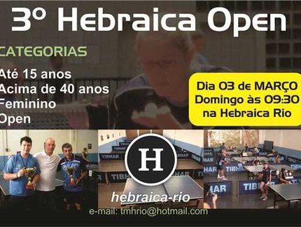 Inscrições para o 3º Hebraica Open já estão abertas