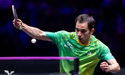 Hugo Calderano enfrenta Tomislav Pucar pelas oitavas do WTT Champions Chongqing