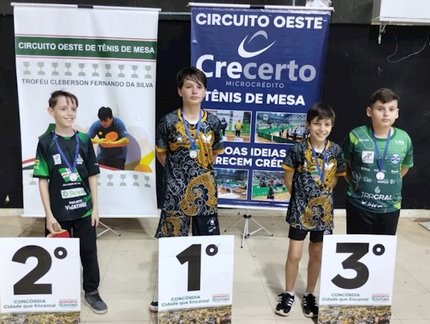 São Domingos participa da terceira etapa da Liga Oeste-SC de Tênis de Mesa