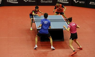 Bruna Takahashi e Vitor Ishiy fazem confronto acirrado, mas caem nas quartas das duplas mistas do WTT Contender