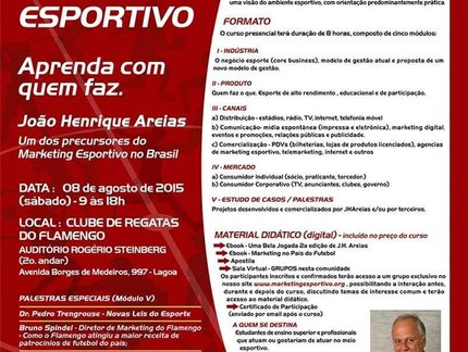 Flamengo recebe curso de Gestão e Marketing Esportivo no próximo sábado