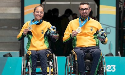 TÊNIS DE MESA NO PARAPAN – Joyce de Oliveira e Fábio Silva são campeões em Santiago, na classe XD10