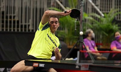 WTT Contender Doha: Hugo Calderano faz grande exibição diante de chinês e avança para as oitavas
