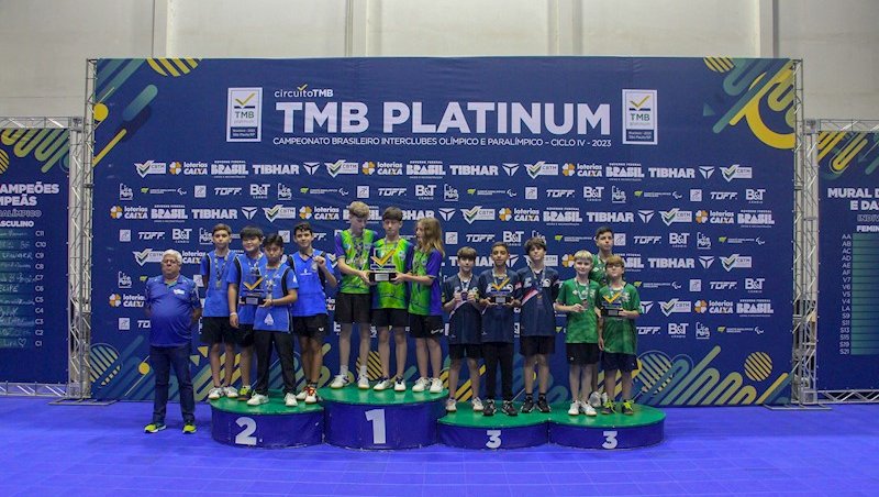 O pódio da categoria Sub-13 masculino (Foto: José 