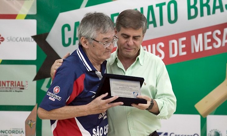 Maurício Kobayashi e Alaor Azevedo durante a entre