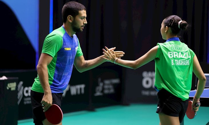 Giulia Takahashi e Guilherme Teodoro ficam com o bronze no WTT Contender Tunis