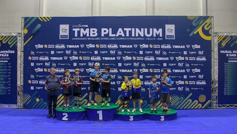 O pódio da categoria Sub-9 masculino (Foto: José B