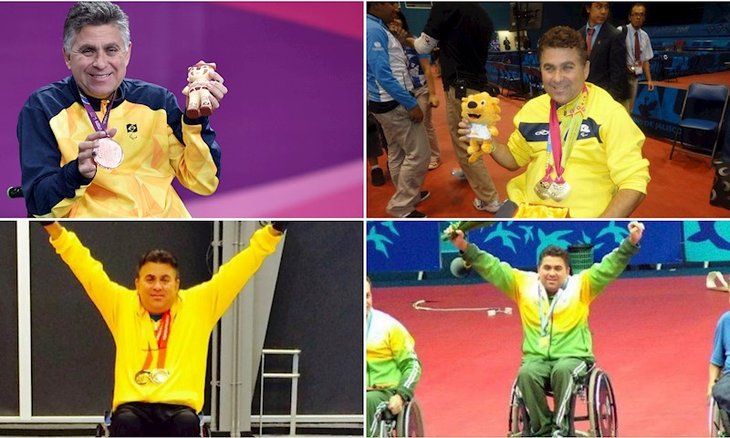 Iranildo Espíndola e algumas das dez medalhas de s