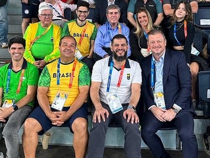 Presidentes do Comitê Paralímpico Internacional e do Comitê Paralímpico Brasileiro prestigiam o tênis de mesa em Santiago