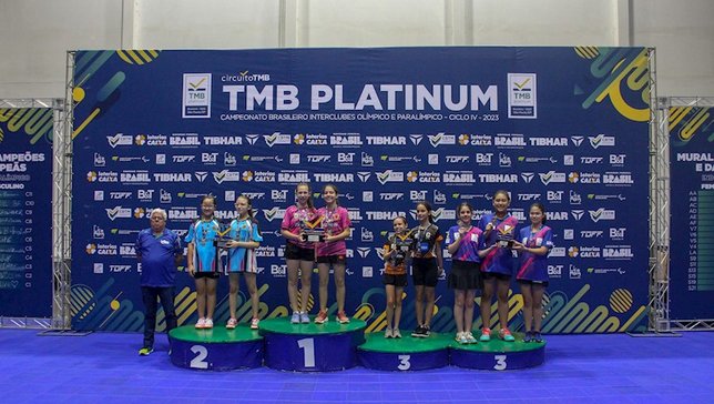 O pódio da categoria Sub-13 feminino (Foto: José B