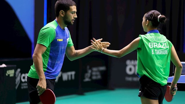 Giulia Takahashi e Guilherme Teodoro ficam com o bronze no WTT Contender Tunis