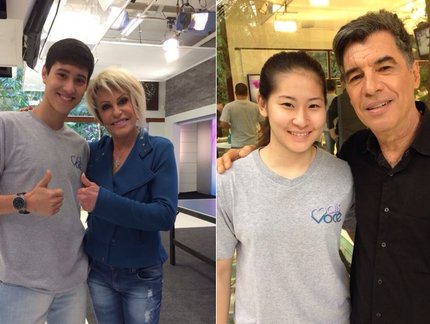 Massao Kohatsu e Carol Kumahara participam do programa 'Mais Você'