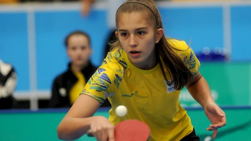 Raiane Heidrich em ação em Santiago - Fotos: ITTF 