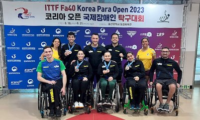 Brasil garante três medalhas em duplas e encerra participação no Aberto Paralímpico Fa40 da Coreia do Sul com cinco conquistas