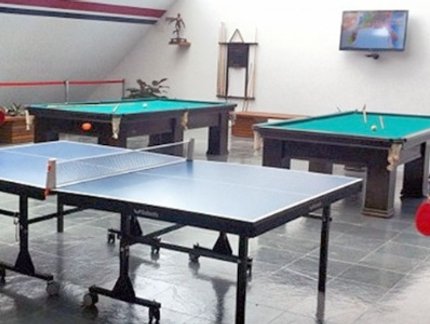 Ceni e Ganso se divertem na concetração jogando Tênis de Mesa