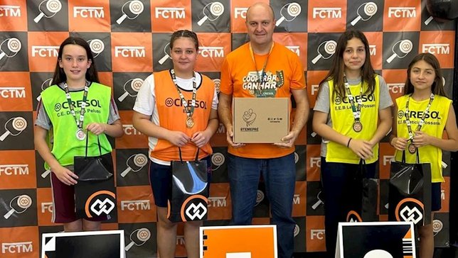 Pódio Feminino da Etapa Municipal do Festival Cres