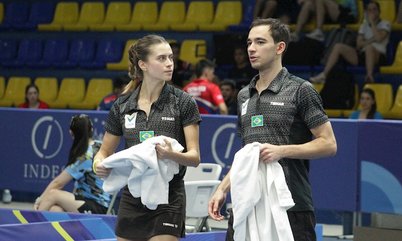 Hugo Calderano e Bruna Takahashi vencem 2ª partida no dia e vão às semis do Pan-Americano