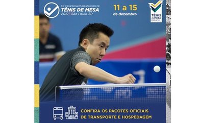 CBTM oferece serviços de transporte e hospedagem para o Campeonato Brasileiro de Tênis de Mesa