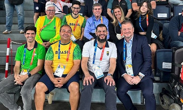 Presidentes do Comitê Paralímpico Internacional e do Comitê Paralímpico Brasileiro prestigiam o tênis de mesa em Santiago