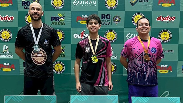 Pódio do Absoluto C, com José Neto campeão e Ian D