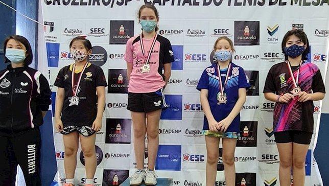 Pódio do super pré-mirim feminino. Foto: Divulgaçã