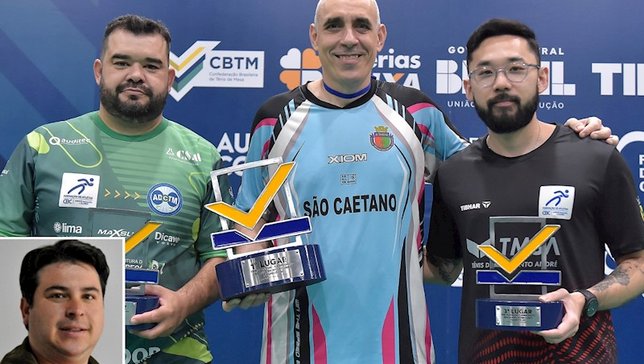 Pódio olímpico do Troféu Eficiência - Cleberson Si
