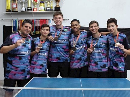 Tênis de Mesa do Yara Clube/Academia Nelson Machado/SELJ-Marília/Unimed Marília é bronze por equipes nos Jogos Abertos da Juventude