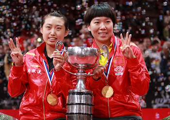 Women's Doubles World Champions 2013 - Guo Yue and Li Xiaoxia from China