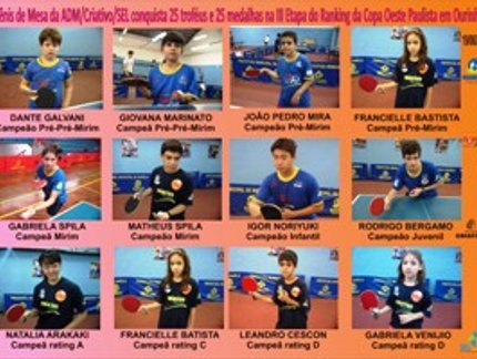 TÊNIS DE MESA/ RANKING COPA OESTE PAULISTA