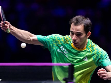 Hugo Calderano enfrenta Tomislav Pucar pelas oitavas do WTT Champions Chongqing