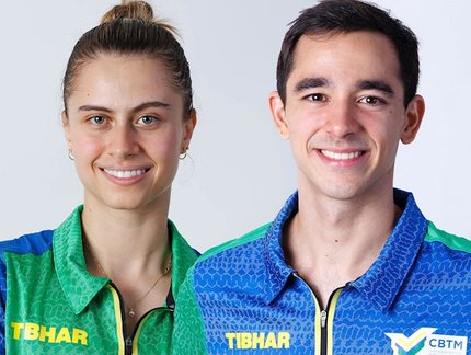 Hugo Calderano e Bruna Takahashi arrasam e vencem 1ª partida jogando juntos no Pan-Americano