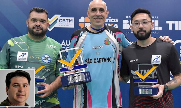 Pódio olímpico do Troféu Eficiência - Cleberson Si